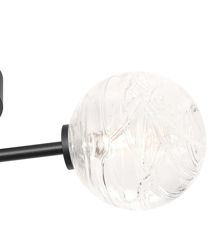 Tivoli 44.5cm Semi Flush Ceiling Round 3 Light G9 IP44 Satin Black/Clear Dune Effect Round Glass-6