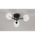 Tivoli 44.5cm Semi Flush Ceiling Round 3 Light G9 IP44 Satin Black/Clear Dune Effect Round Glass-8