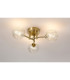 Tivoli 44.5cm Semi Flush Ceiling Round 3 Light G9 IP44 Brass Gold/Clear Waved Round Glass-3