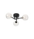 Tivoli 44.5cm Semi Flush Ceiling Round 3 Light G9 IP44 Satin Black/Clear Waved Round Glass-1