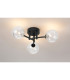 Tivoli 44.5cm Semi Flush Ceiling Round 3 Light G9 IP44 Satin Black/Clear Waved Round Glass-3