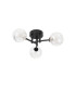Tivoli 44.5cm Semi Flush Ceiling Round 3 Light G9 IP44 Satin Black/Clear Waved Round Glass-4