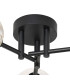 Tivoli 44.5cm Semi Flush Ceiling Round 3 Light G9 IP44 Satin Black/Clear Waved Round Glass-5
