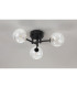 Tivoli 44.5cm Semi Flush Ceiling Round 3 Light G9 IP44 Satin Black/Clear Waved Round Glass-8