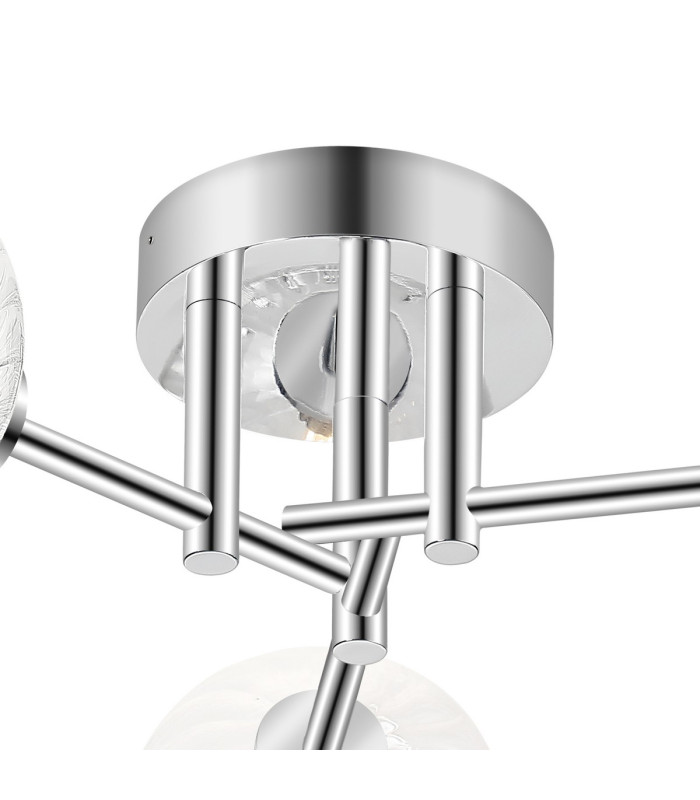Tivoli 44.5cm Semi Flush Ceiling Round 3 Light G9 IP44 Polished Chrome/Clear Swirl Round Glass-5