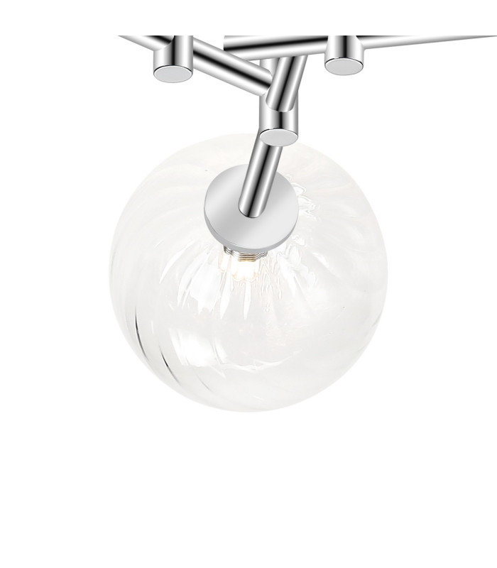 Tivoli 44.5cm Semi Flush Ceiling Round 3 Light G9 IP44 Polished Chrome/Clear Swirl Round Glass-7