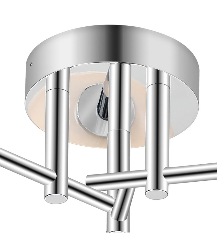 Tivoli 44.5cm Semi Flush Ceiling Round 3 Light G9 IP44 Polished Chrome/White Two-Tone Snow Specks Round Glass-6