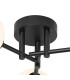 Tivoli 44.5cm Semi Flush Ceiling Round 3 Light G9 IP44 Satin Black/White/Clear Two-Tone Snow Specks Round Glass-5