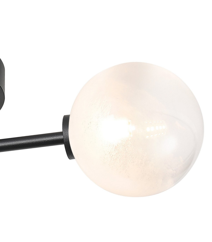 Tivoli 44.5cm Semi Flush Ceiling Round 3 Light G9 IP44 Satin Black/White/Clear Two-Tone Snow Specks Round Glass-6
