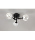 Tivoli 44.5cm Semi Flush Ceiling Round 3 Light G9 IP44 Satin Black/White/Clear Two-Tone Snow Specks Round Glass-8