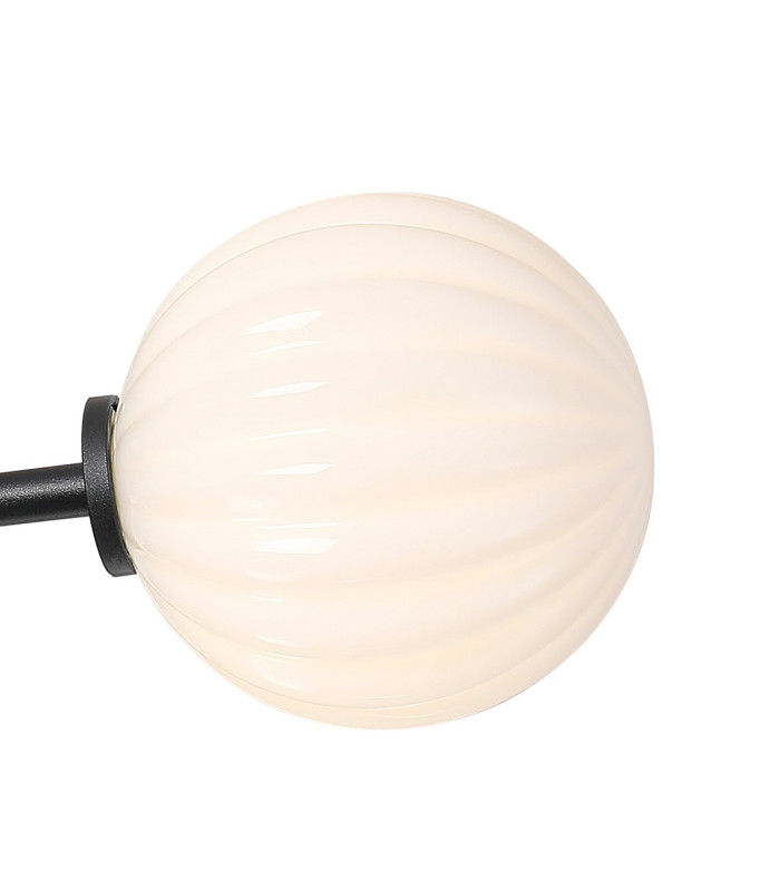 Tivoli 44.5cm Semi Flush Ceiling Round 3 Light G9 IP44 Satin Black/Opal Round Segment Glass-6