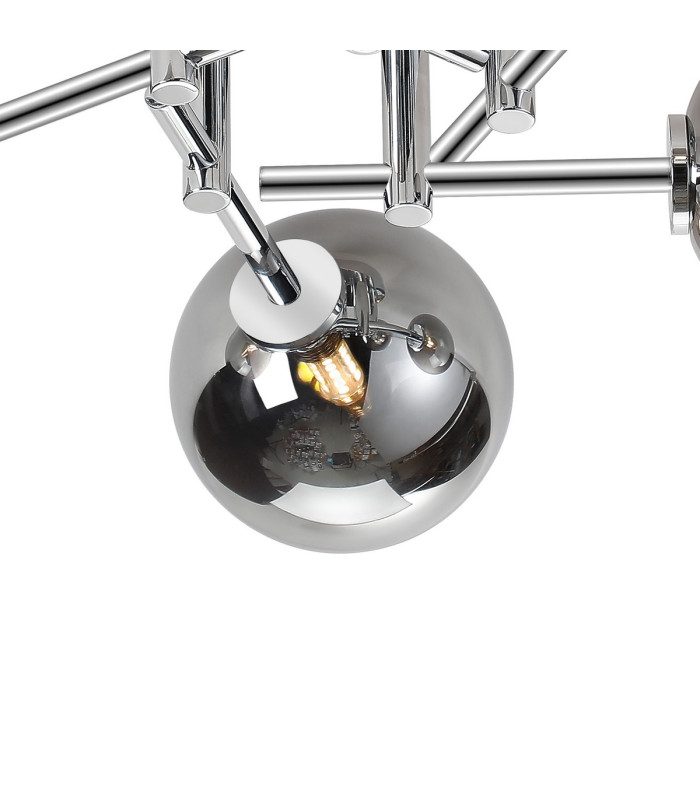 Tivoli 50cm Semi Flush Ceiling Round 5 Light G9 IP44 Polished Chrome/Smoke Smooth Round Glass-6