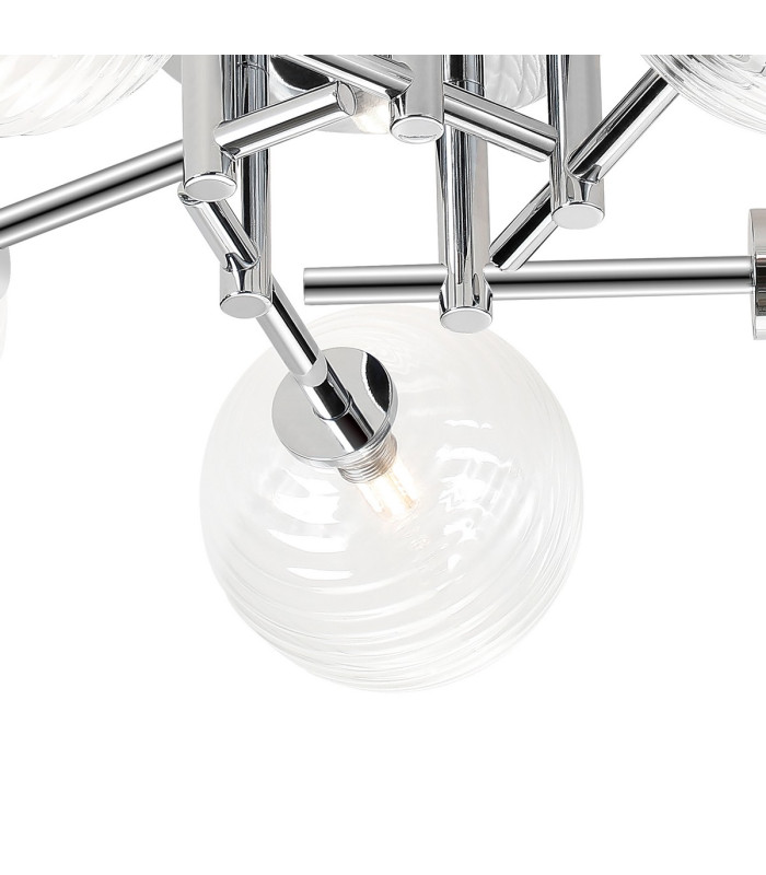 Tivoli 50cm Semi Flush Ceiling Round 5 Light G9 IP44 Polished Chrome/Clear Ribbed Round Glass-5