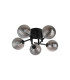 Tivoli 50cm Semi Flush Ceiling Round 5 Light G9 IP44 Satin Black/Smoke Ribbed Round Glass-3