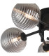Tivoli 50cm Semi Flush Ceiling Round 5 Light G9 IP44 Satin Black/Smoke Ribbed Round Glass-4