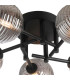 Tivoli 50cm Semi Flush Ceiling Round 5 Light G9 IP44 Satin Black/Smoke Ribbed Round Glass-6