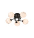 Tivoli 50cm Semi Flush Ceiling Round 5 Light G9 IP44 Satin Black/Grey Round Marble Effect Glass-1