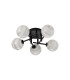 Tivoli 50cm Semi Flush Ceiling Round 5 Light G9 IP44 Satin Black/Grey Round Marble Effect Glass-4