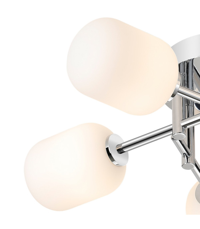 Tivoli 50cm Semi Flush Ceiling Round 5 Light G9 IP44 Polished Chrome/Opal Smooth Tubular Glass-5