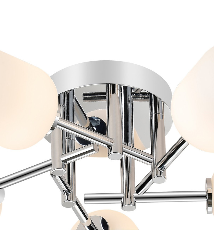 Tivoli 50cm Semi Flush Ceiling Round 5 Light G9 IP44 Polished Chrome/Opal Smooth Tubular Glass-6