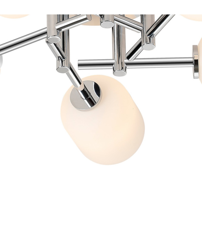Tivoli 50cm Semi Flush Ceiling Round 5 Light G9 IP44 Polished Chrome/Opal Smooth Tubular Glass-7