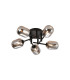 Tivoli 52cm Semi Flush Ceiling Round 5 Light G9 IP44 Satin Black/Smoke Smooth Tubular Glass-1