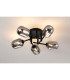 Tivoli 52cm Semi Flush Ceiling Round 5 Light G9 IP44 Satin Black/Smoke Smooth Tubular Glass-3