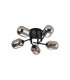 Tivoli 52cm Semi Flush Ceiling Round 5 Light G9 IP44 Satin Black/Smoke Smooth Tubular Glass-4