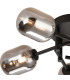 Tivoli 52cm Semi Flush Ceiling Round 5 Light G9 IP44 Satin Black/Smoke Smooth Tubular Glass-5