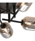 Tivoli 52cm Semi Flush Ceiling Round 5 Light G9 IP44 Satin Black/Smoke Smooth Tubular Glass-6