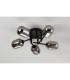 Tivoli 52cm Semi Flush Ceiling Round 5 Light G9 IP44 Satin Black/Smoke Smooth Tubular Glass-7