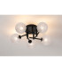 Tivoli 50cm Semi Flush Ceiling Round 5 Light G9 IP44 Satin Black/Clear Cross Pattern Round Glass-3