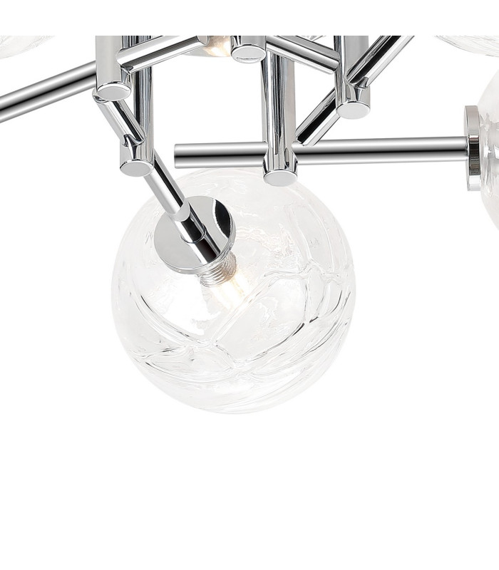 Tivoli 50cm Semi Flush Ceiling Round 5 Light G9 IP44 Polished Chrome/Clear Dune Effect Round Glass-6