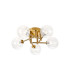 Tivoli 50cm Semi Flush Ceiling Round 5 Light G9 IP44 Brass Gold/Clear Waved Round Glass-1