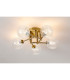 Tivoli 50cm Semi Flush Ceiling Round 5 Light G9 IP44 Brass Gold/Clear Waved Round Glass-3