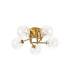 Tivoli 50cm Semi Flush Ceiling Round 5 Light G9 IP44 Brass Gold/Clear Waved Round Glass-4
