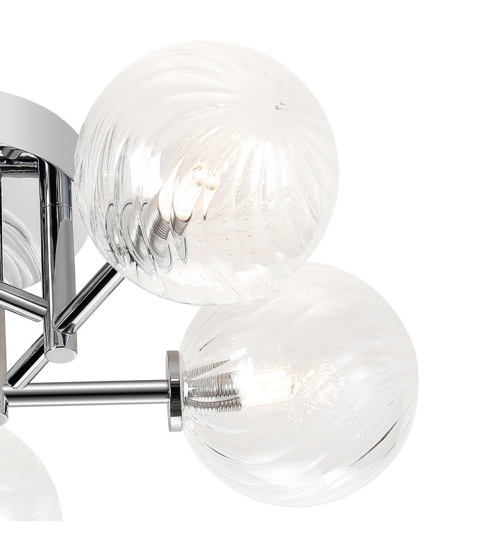 Tivoli 50cm Semi Flush Ceiling Round 5 Light G9 IP44 Polished Chrome/Clear Swirl Round Glass-7