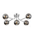 Tivoli Linear Semi Flush Ceiling 5 Light G9 IP44 Polished Chrome/Smoke Smooth Round Glass-1