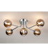 Tivoli Linear Semi Flush Ceiling 5 Light G9 IP44 Polished Chrome/Smoke Smooth Round Glass-3