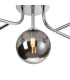 Tivoli Linear Semi Flush Ceiling 5 Light G9 IP44 Polished Chrome/Smoke Smooth Round Glass-6