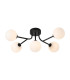 Tivoli Linear Semi Flush Ceiling 5 Light G9 IP44 Satin Black/Opal Smooth Round Glass-1