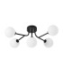 Tivoli Linear Semi Flush Ceiling 5 Light G9 IP44 Satin Black/Opal Smooth Round Glass-4