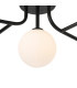 Tivoli Linear Semi Flush Ceiling 5 Light G9 IP44 Satin Black/Opal Smooth Round Glass-7