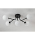 Tivoli Linear Semi Flush Ceiling 5 Light G9 IP44 Satin Black/Opal Smooth Round Glass-8