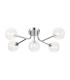 Tivoli Linear Semi Flush Ceiling 5 Light G9 IP44 Polished Chrome/Clear Ribbed Round Glass-1