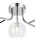 Tivoli Linear Semi Flush Ceiling 5 Light G9 IP44 Polished Chrome/Clear Ribbed Round Glass-5