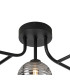 Tivoli Linear Semi Flush Ceiling 5 Light G9 IP44 Satin Black/Smoke Ribbed Round Glass-5