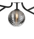 Tivoli Linear Semi Flush Ceiling 5 Light G9 IP44 Satin Black/Smoke Ribbed Round Glass-6
