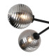 Tivoli Linear Semi Flush Ceiling 5 Light G9 IP44 Satin Black/Smoke Ribbed Round Glass-7
