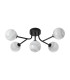 Tivoli Linear Semi Flush Ceiling 5 Light G9 IP44 Satin Black/Grey Round Marble Effect Glass-4